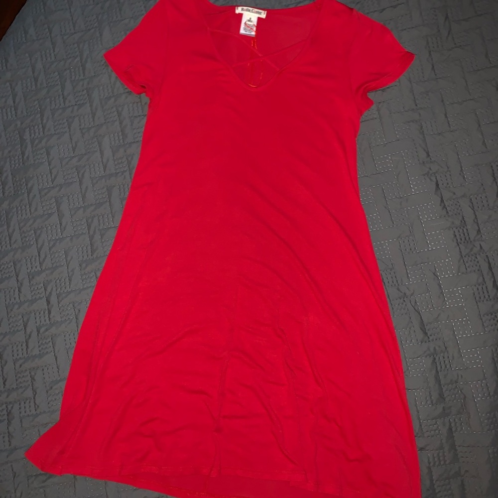 red t-shirt dress